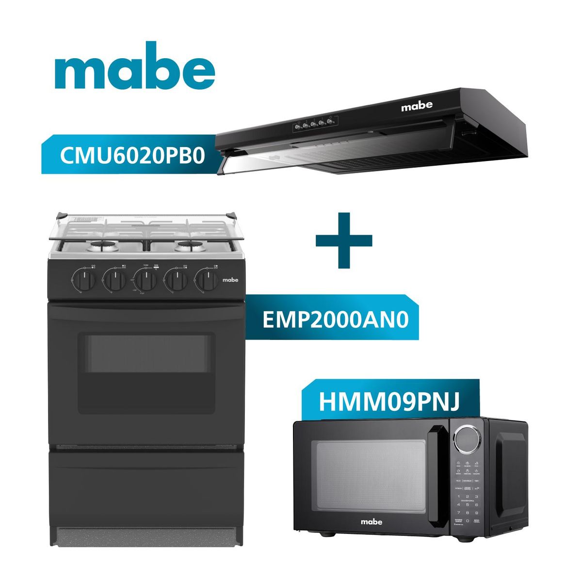 Combo Campana 60cm +Cocina a Gas 51cm +Microondas 25 L Mabe, marca Mabe - Foto Principal