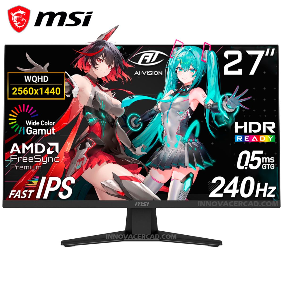Msi - Monitor MSI MAG 274QF X24 27 Fast IPS WQHD 240Hz 05ms FreeSync Premium