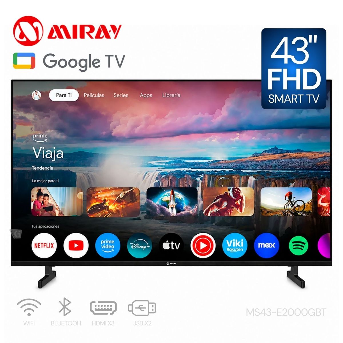 MIRAY - Televisor Miray Google TV LED FHD 43 MS43-E2000GBT