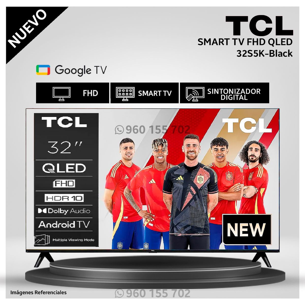 TCL - Televisor TCL 32 QLED FHD Smart TV 32S5K Google TV - Modelo Nuevo