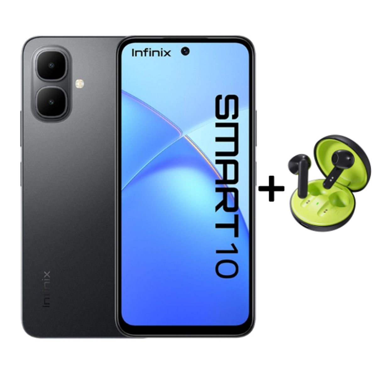 INFINIX - INFINIX SMART 10 COLOR NEGRO - 4+4RAM 256GB- 4G + AUDIFONOS INFINIX DE REGALO-REGISTRADO