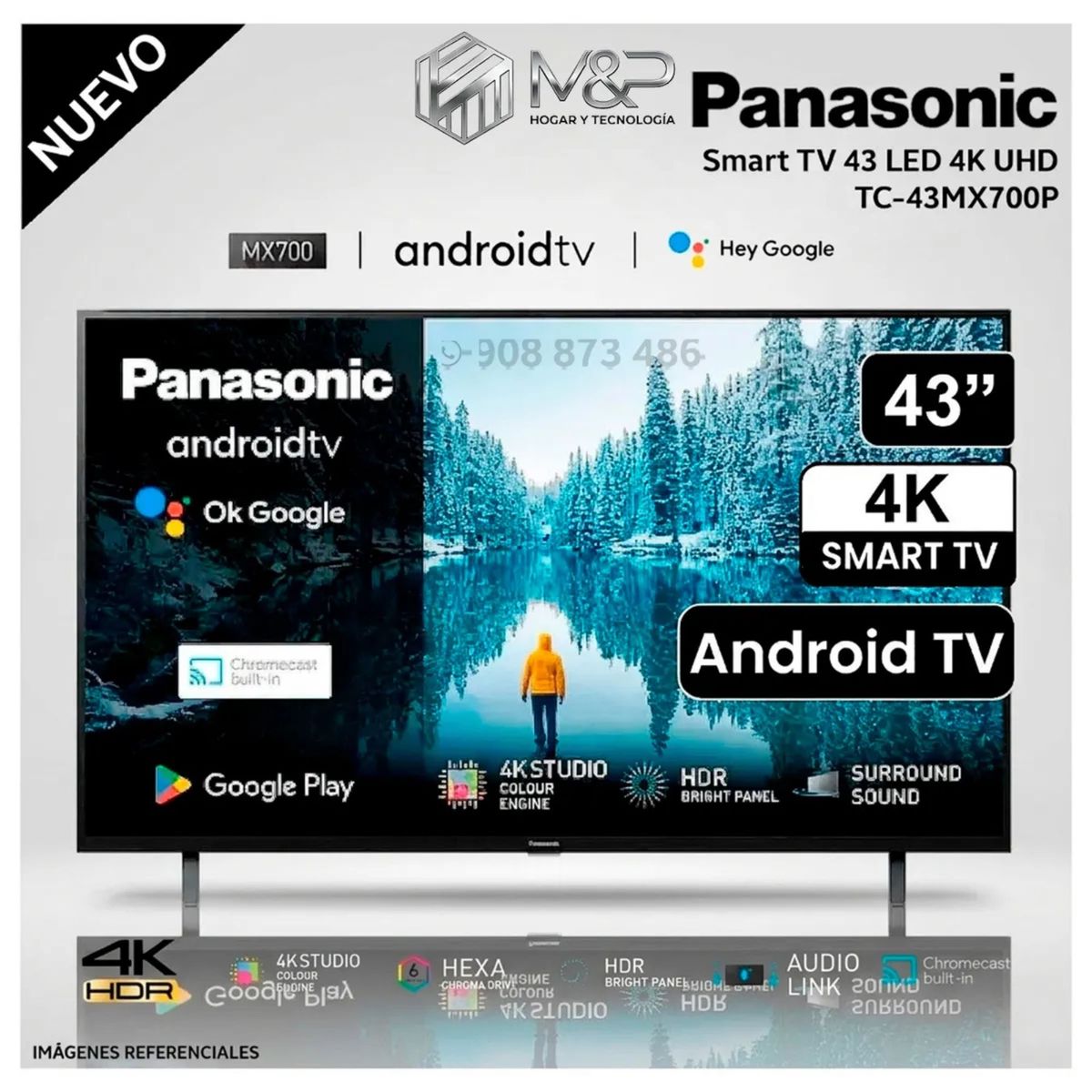 Panasonic - TV PANASONIC 43 4K UHD TC-43MX700P ANDROID TV - Modelo Nuevo