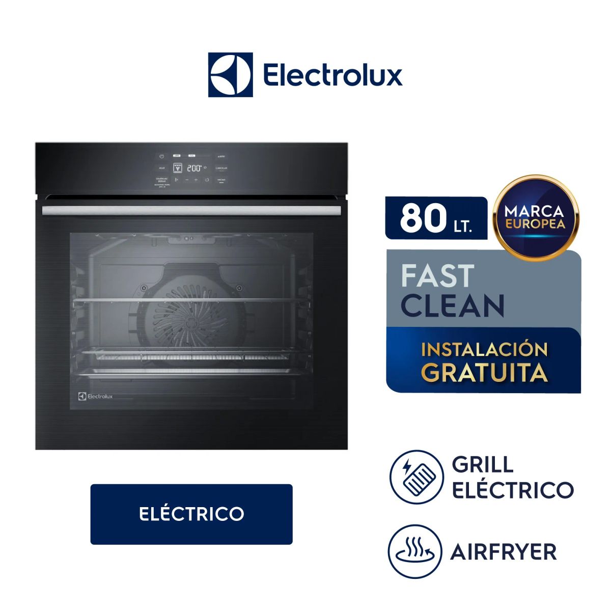 Electrolux - Horno empotrable Eléctrico 80L Panel Digital Electrolux OE8EA