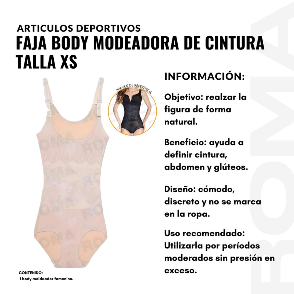 GENERICO - FAJA BODY MOLDEADORA DE CINTURA TALLA XS