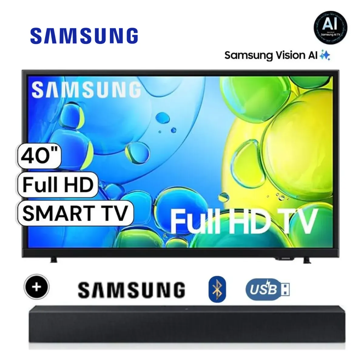 SAMSUNG - Televisor Samsung 40 FHD Smart TV UN40F6000F + Soundbar
