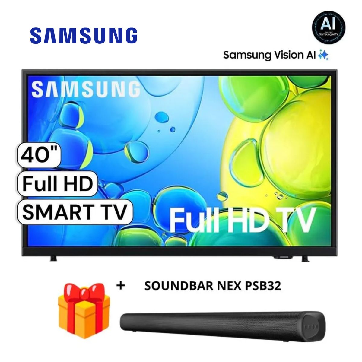 SAMSUNG - Televisor Samsung 40 FHD Smart TV UN40F6000F + Soundbar Nex