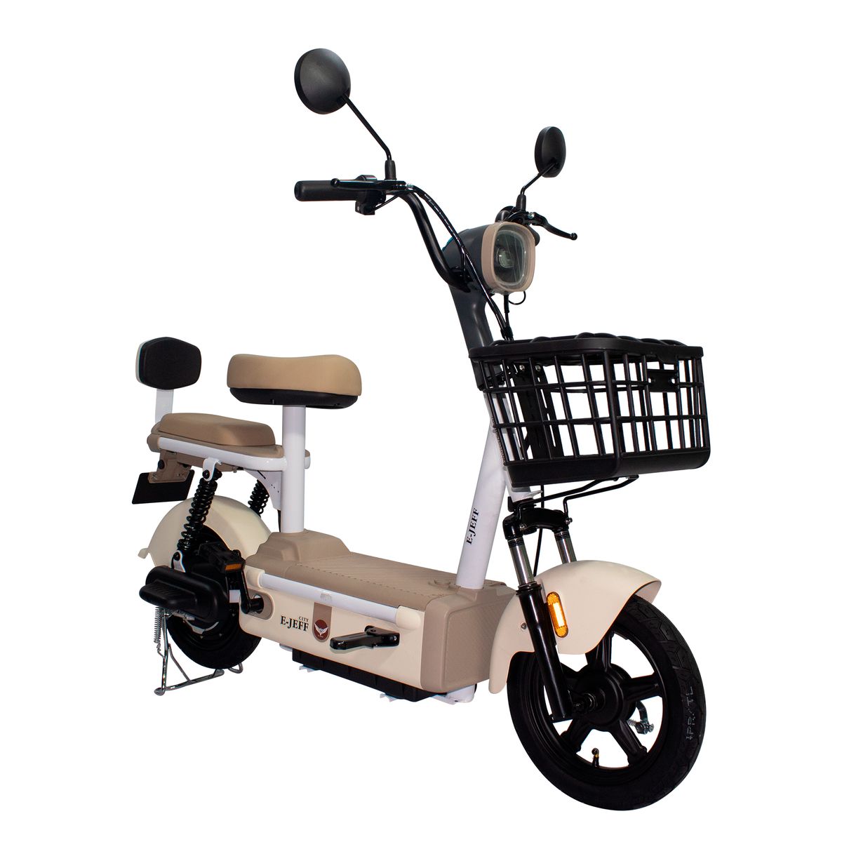 JEFF BIKE - BICIMOTO MODELO CITY COLOR BEIGE 40KM AUTONOMIA 35KMH VEL.MAX CON BATERIA DE GRAFENO