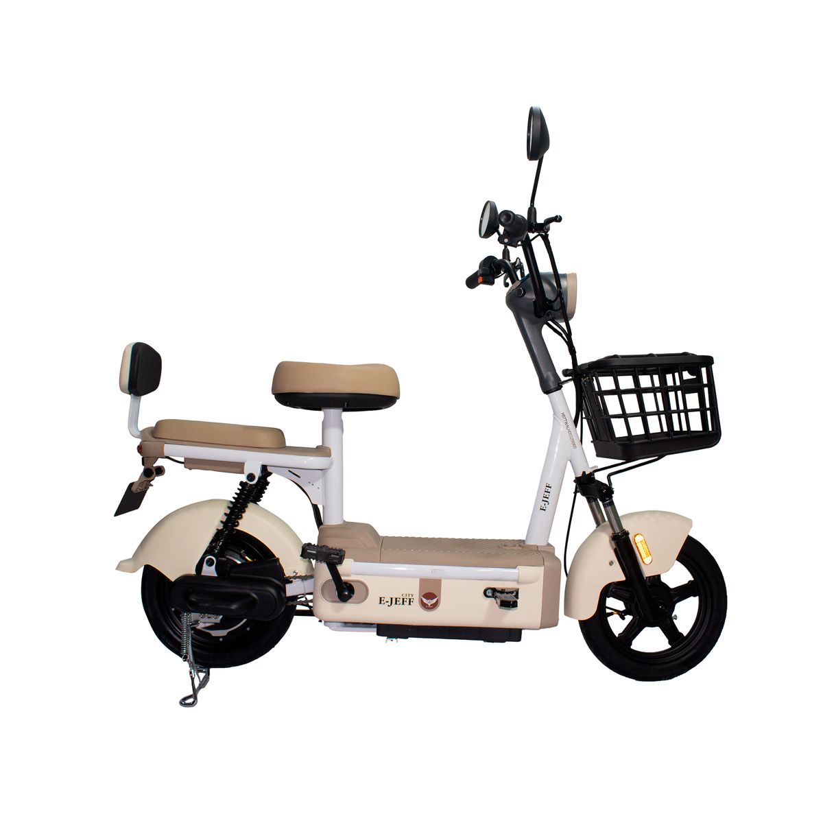 JEFF BIKE - BICIMOTO MODELO CITY COLOR BEIGE 40KM AUTONOMIA 35KMH VEL.MAX CON BATERIA DE GRAFENO