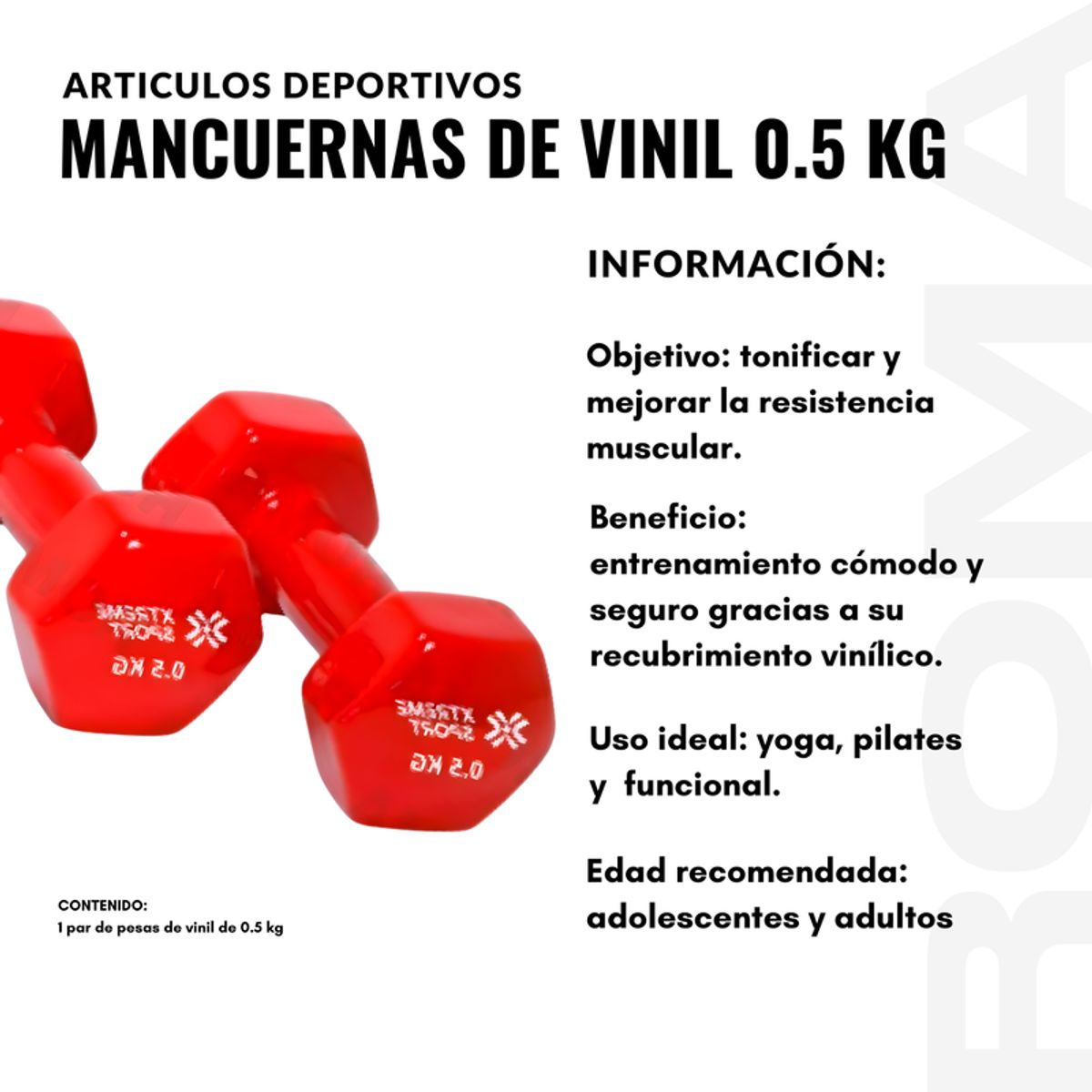 GENERICO - MANCUERNAS DE VINIL 0.5 KG