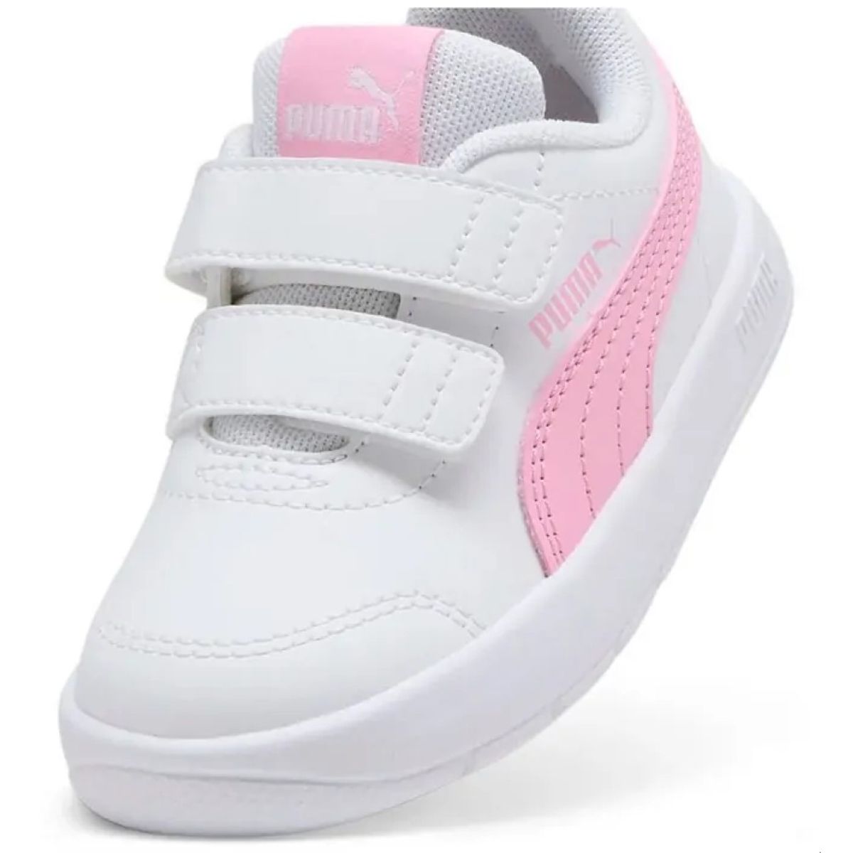 PUMA - Zapatilla Puma Courtflex V3 V PS 397642 09 Blanco-Rosado para Niñas