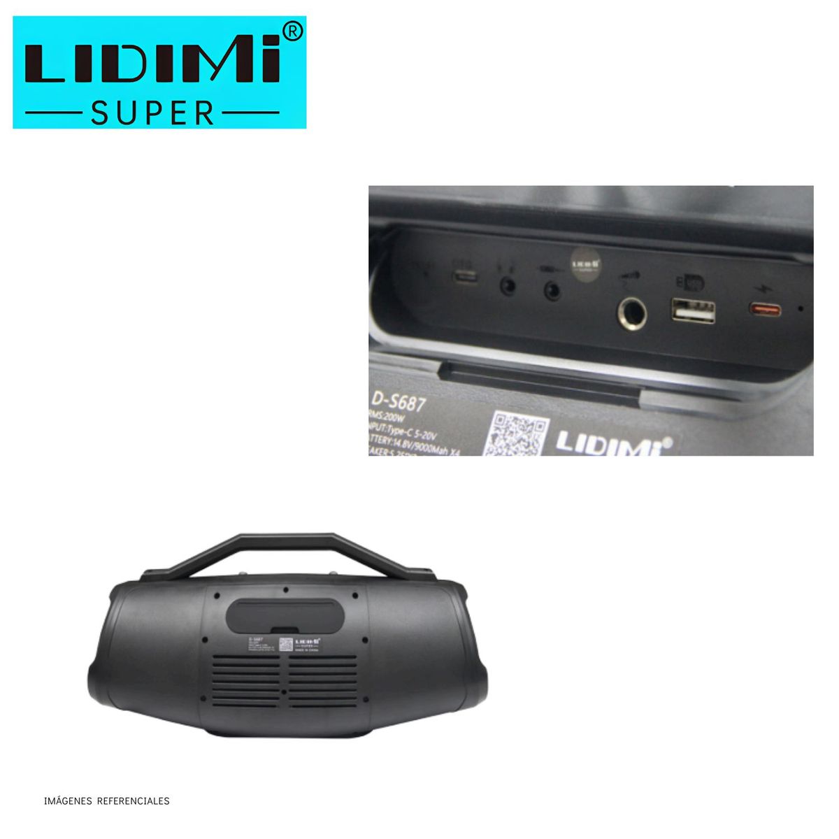 LIDIMI - Parlante Portatil Bluetooth LIDIMI D-S687 Audio Potente