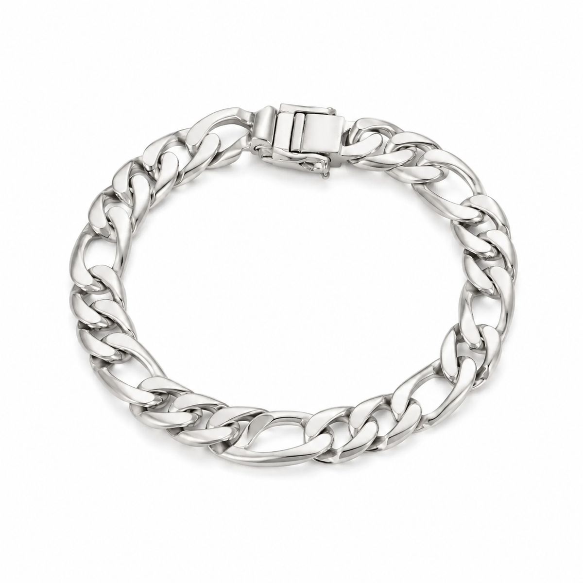 GENERICO - Pulsera de Plata 925 Cadena Fígaro Clásica para Hombre