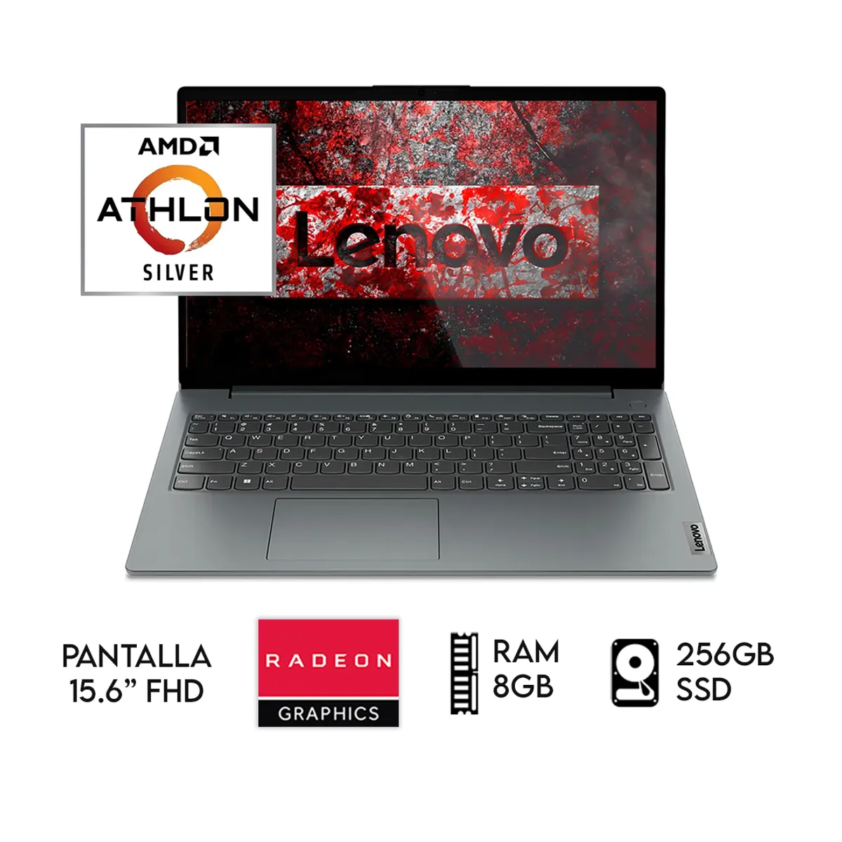 LENOVO - Laptop Lenovo Athlon Silver 7120u  Ram 8gb  Ssd 256gb  15,6" Fhd Color Gris Oscuro.