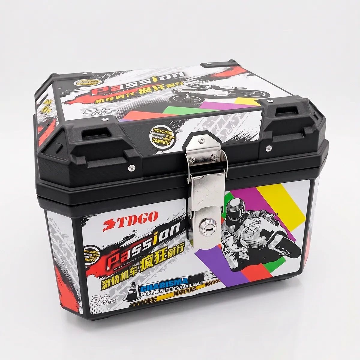GENERICO - Caja Cajuela Para Moto Abs 42 Litros Con Diseño