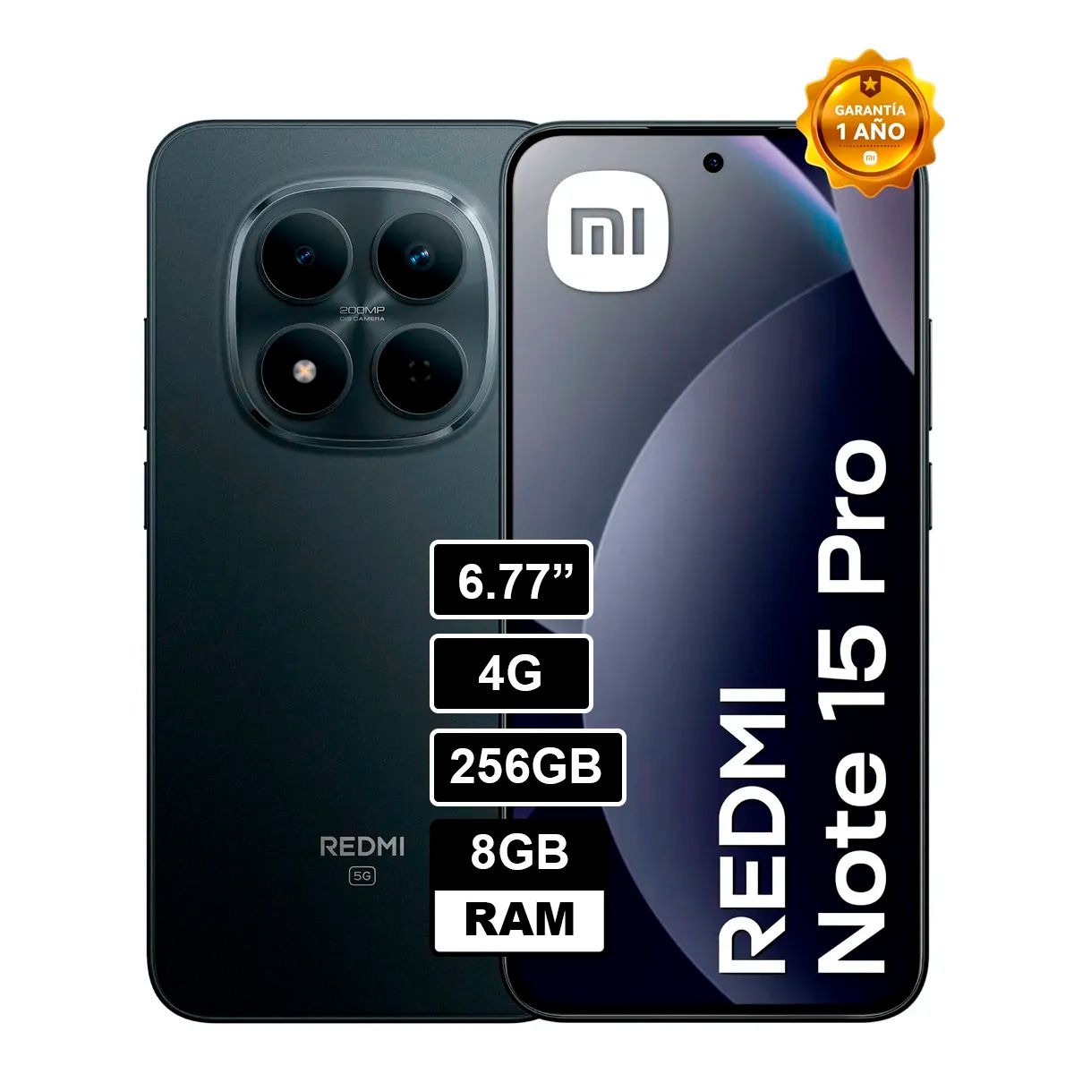 XIAOMI - REDMI NOTE 15 PRO 4G 8GB 256GB NEGRO