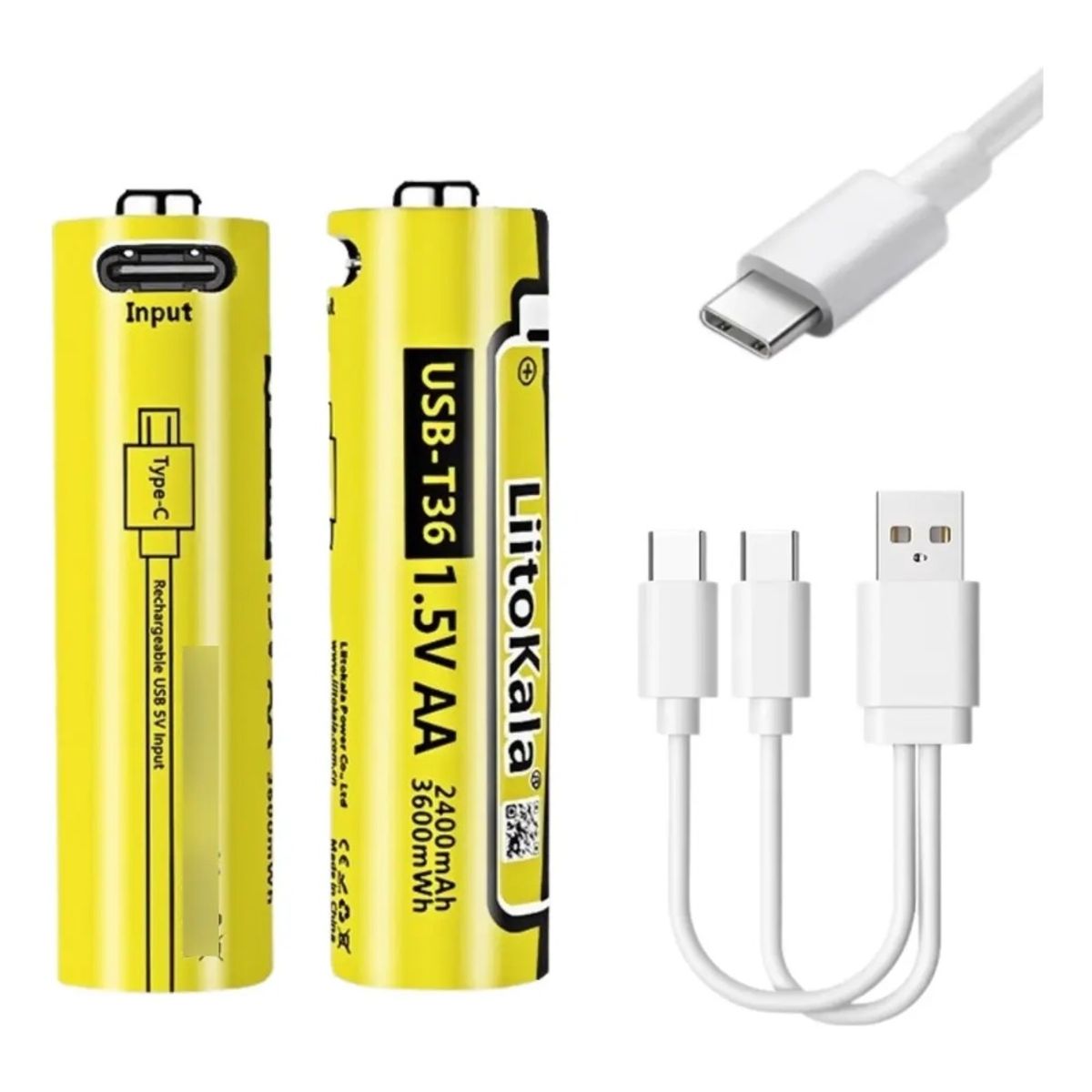 GENERICO - Pila Aa Recargable Usb 1.5v Liitokala Larga Duración