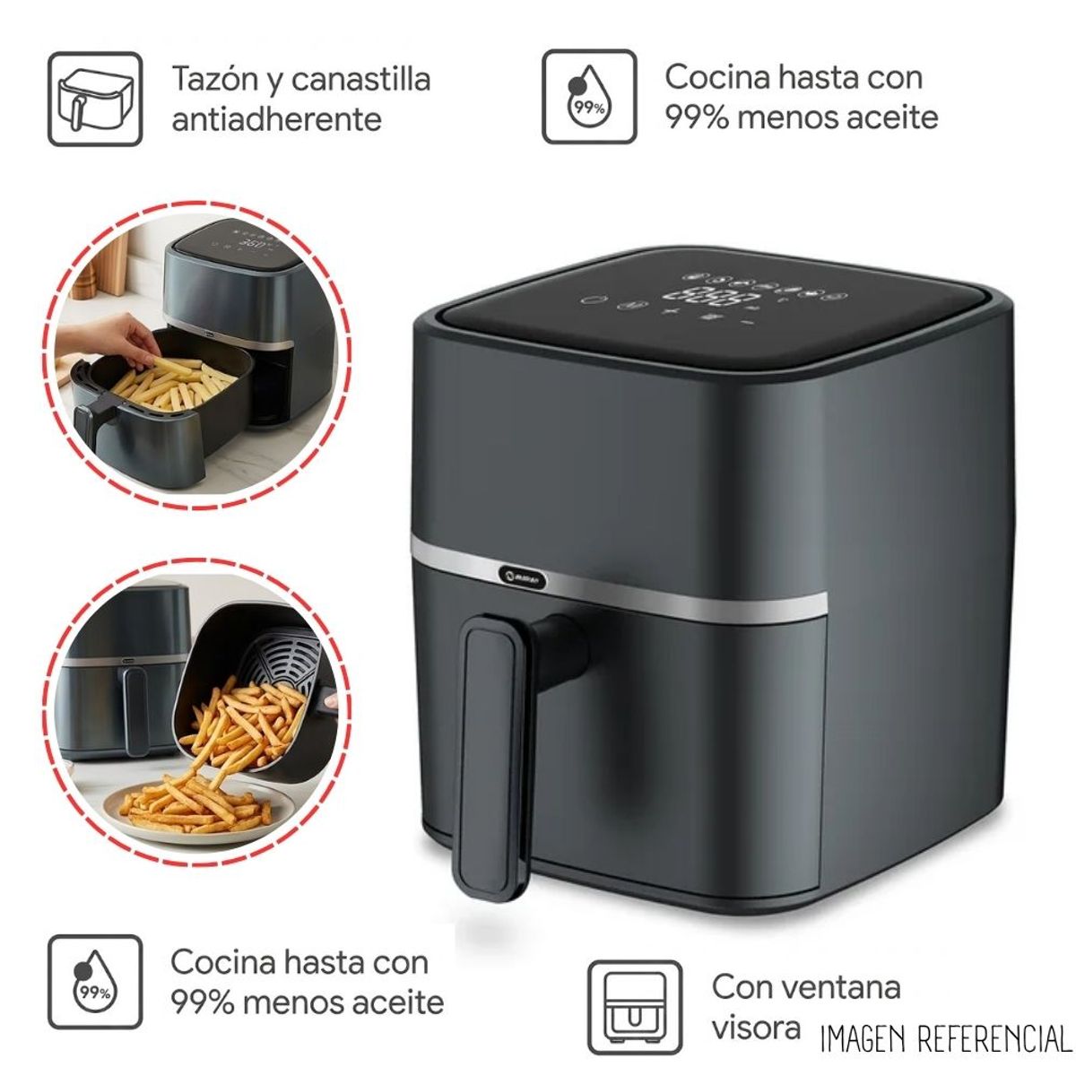 MIRAY - Freidora De Aire Digital Miray De 3lt - OFM-112