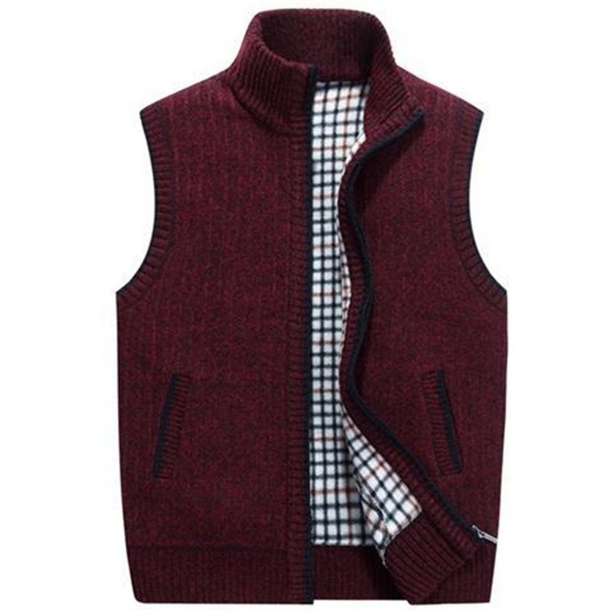 TIOZONEY - Traje Chaleco para Hombre-Rojo