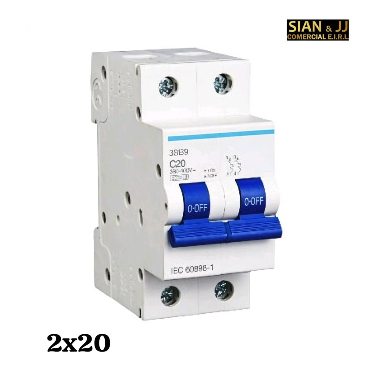 INTERRUPTOR TERMOMAGNETICO  2X20 AMP 220V /415V MARCA CELUX, marca GENERICO - Foto Principal