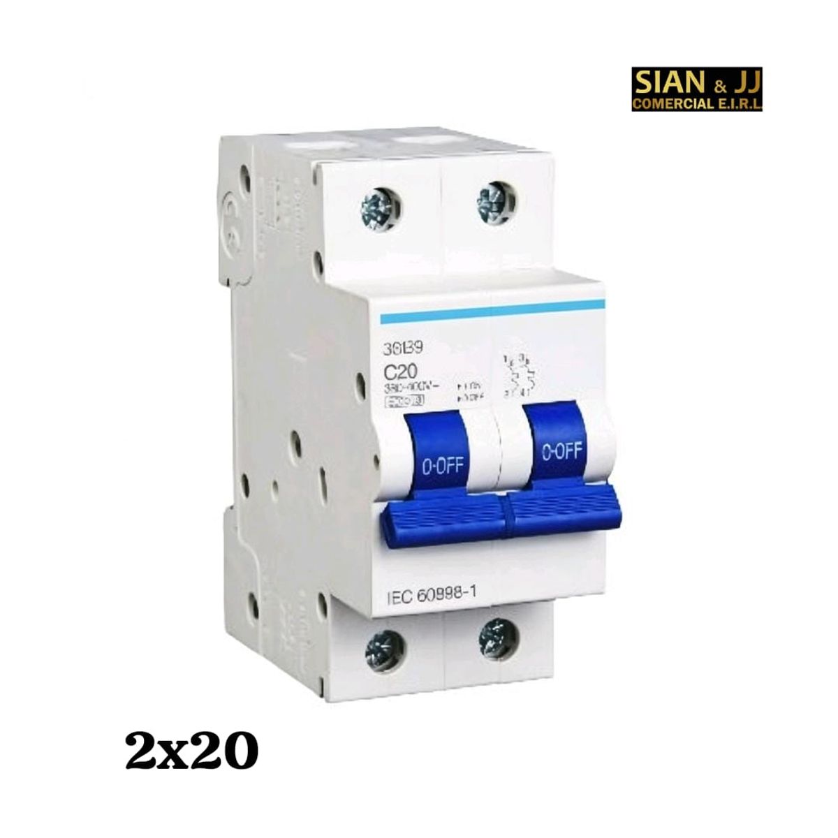 INTERRUPTOR TERMOMAGNETICO  2X20 AMP 220V /415V MARCA CELUX, marca GENERICO - Foto Principal