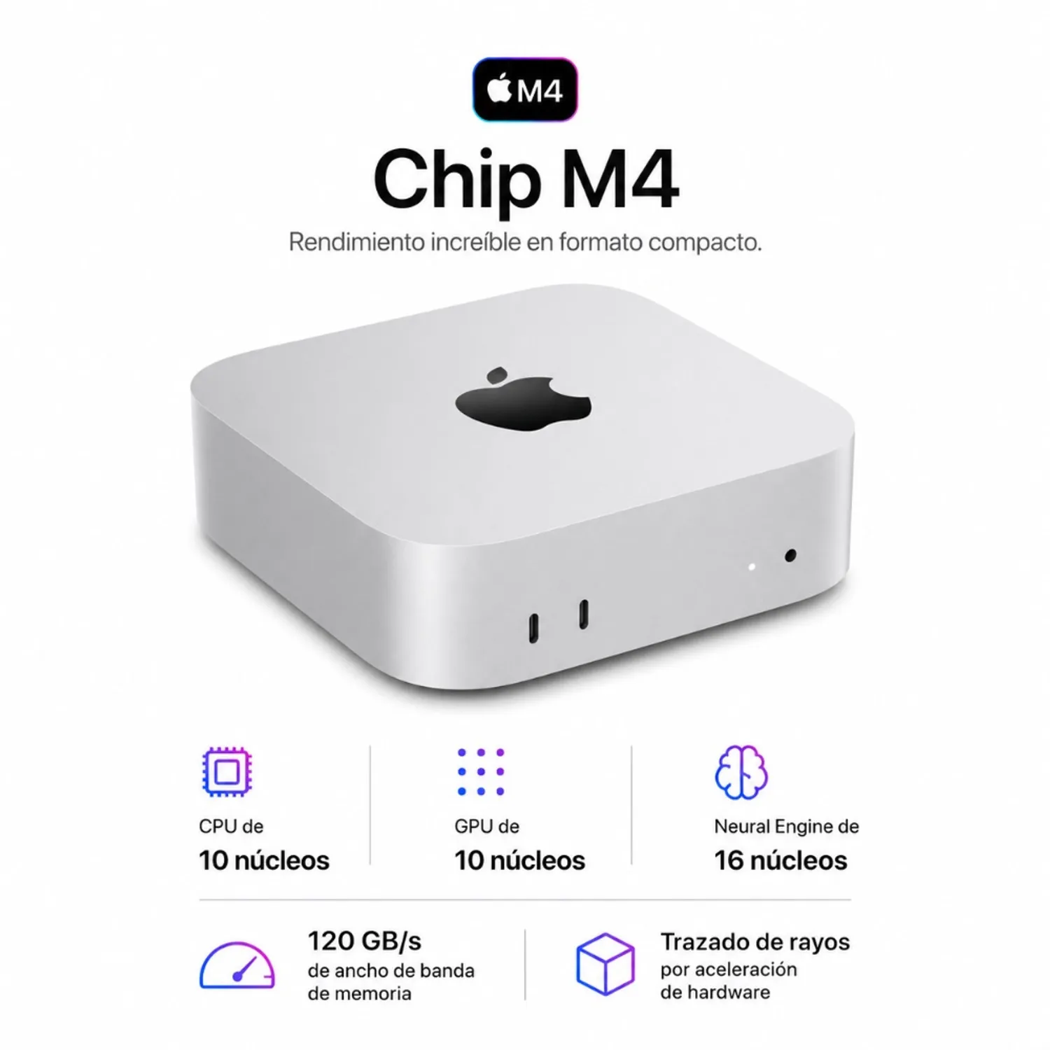 MAC MINI M4 16GB RAM 512GB SSD - SILVER APPLE | Falabella Perú