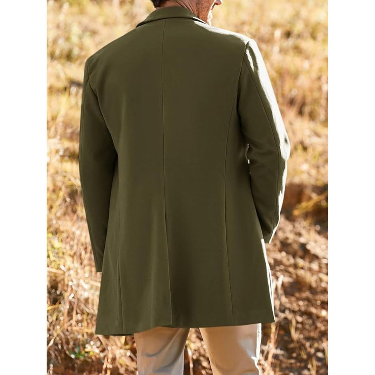 TIOZONEY - Gabardina de cuello para hombres
