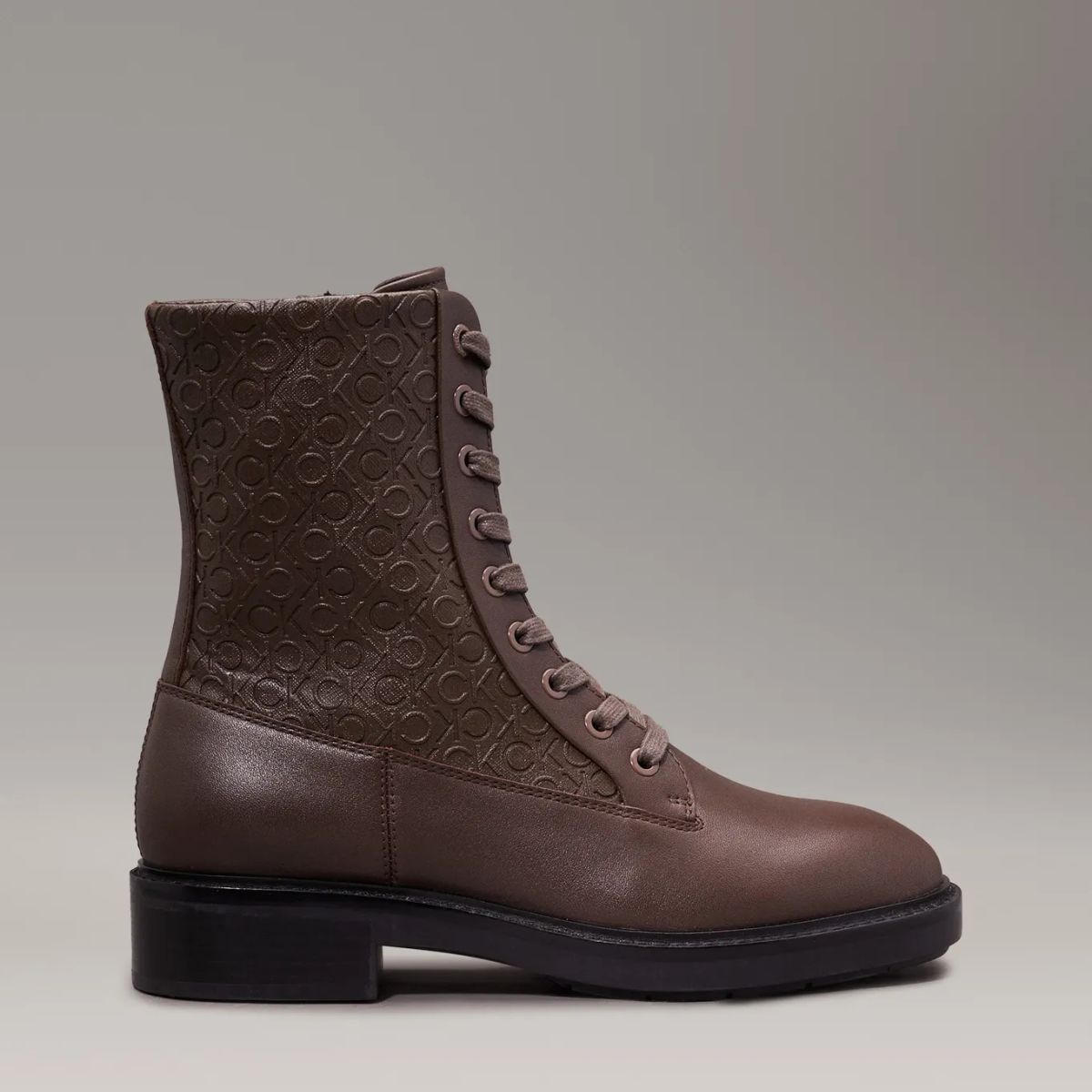 CALVIN KLEIN - BOTIN FLAT COMBAT BOOT MONO MIX CK