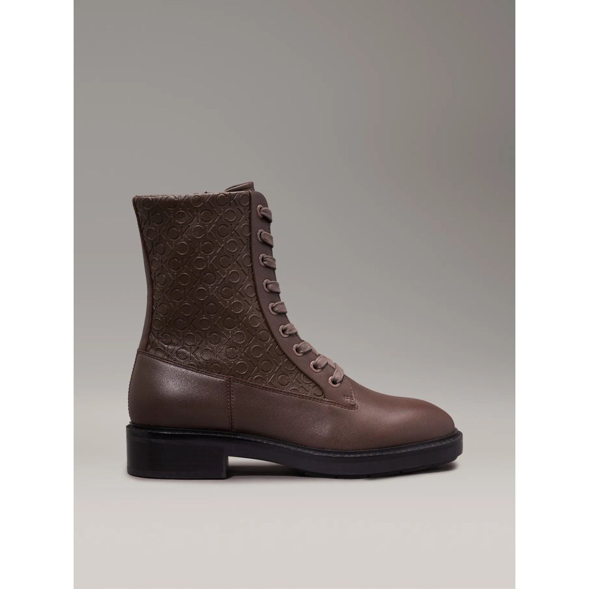CALVIN KLEIN - BOTIN FLAT COMBAT BOOT MONO MIX CK