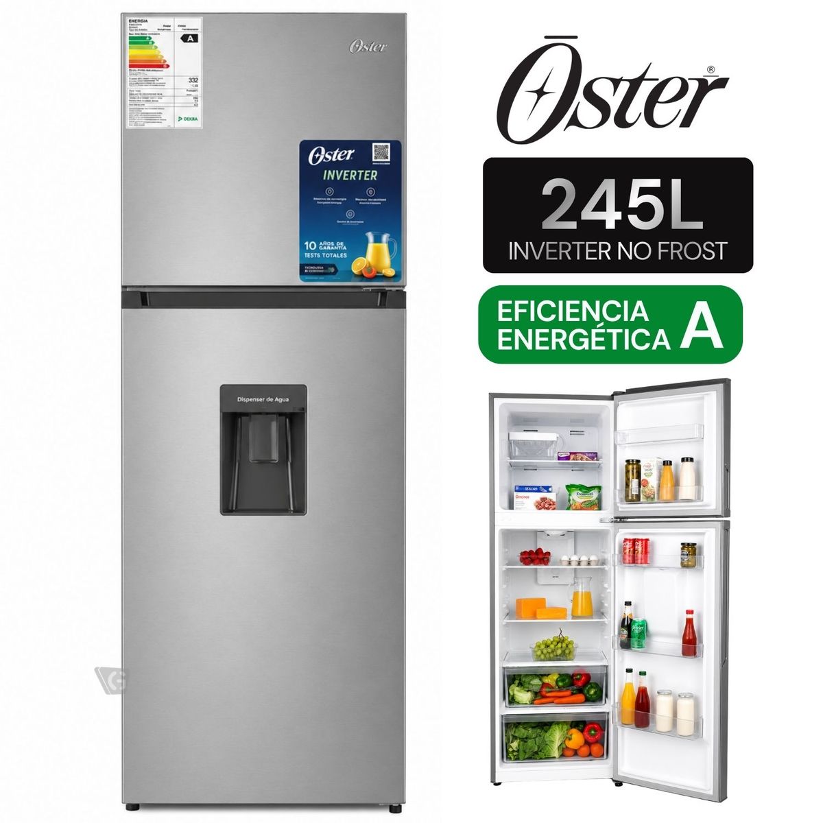 OSTER - Refrigeradora Oster 245L Inverter No Frost  - OS-PNFH2902VD