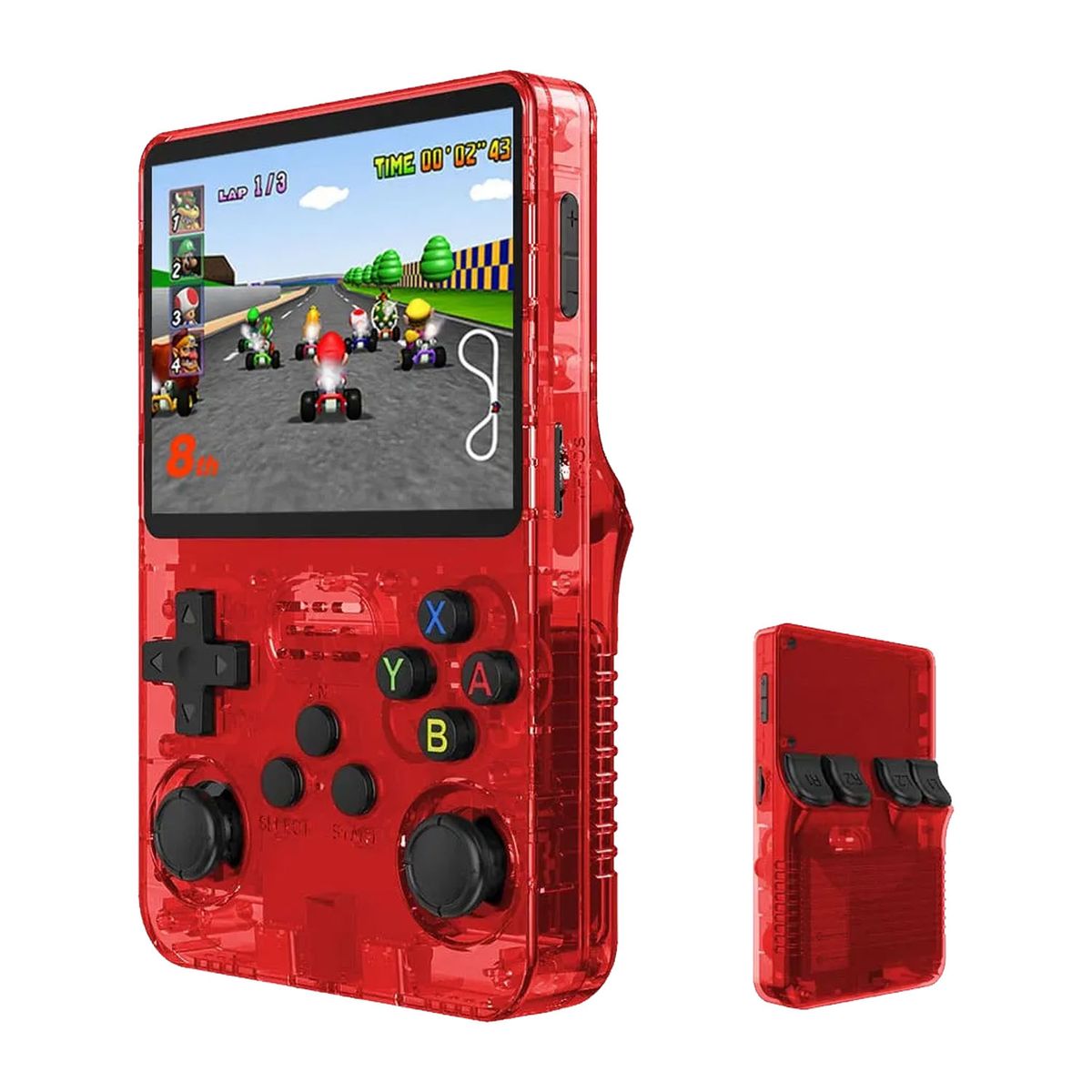 GENERICO - Mini Consola Retro R36S Rojo 64GB + Estuche Negro