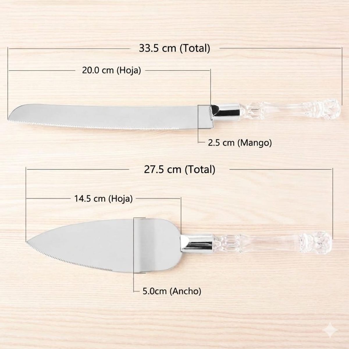 Set de cuchillo y espatula para torta acero inoxidable, marca GENERICO - Foto 2