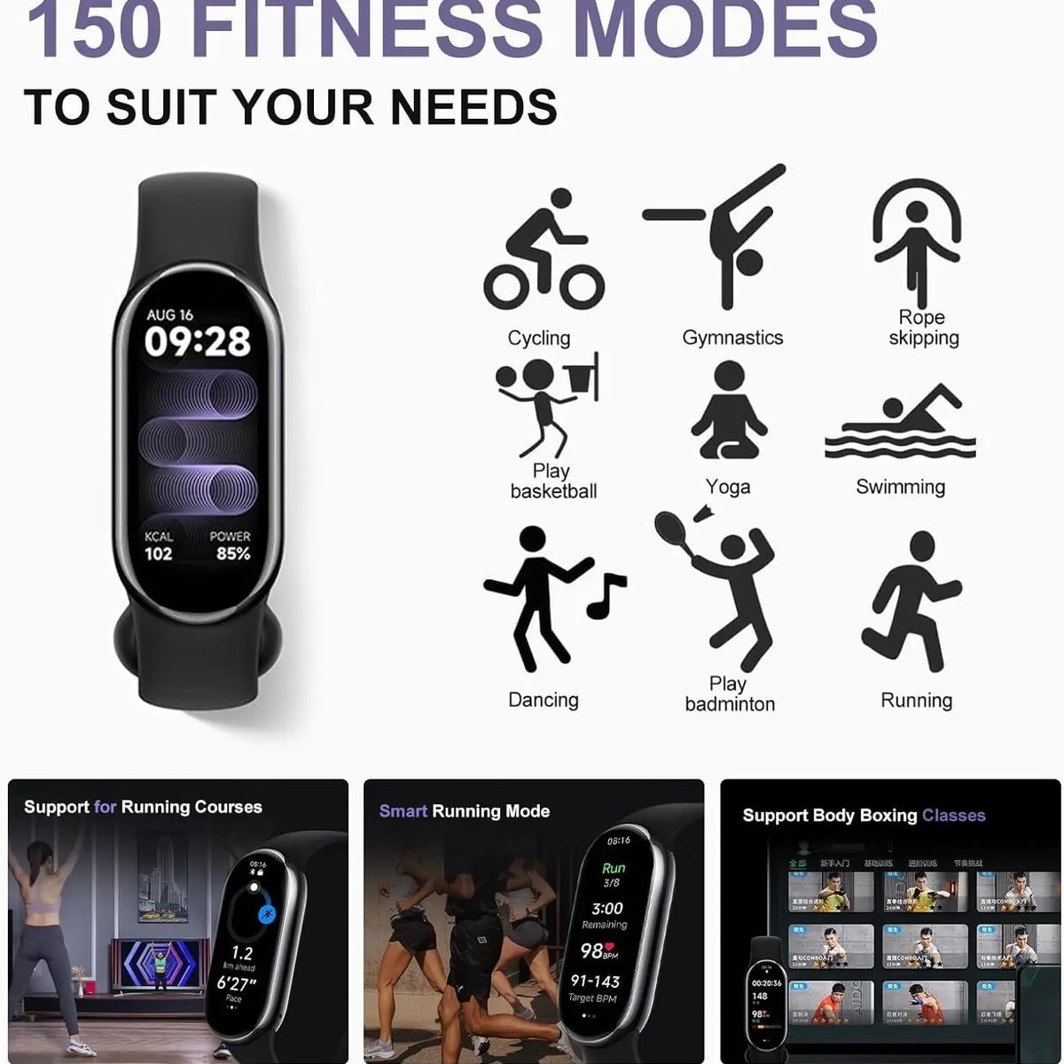 AMBOS - Smartwatch Reloj Inteligente AMBOS M9 Smartband Fitness IP67