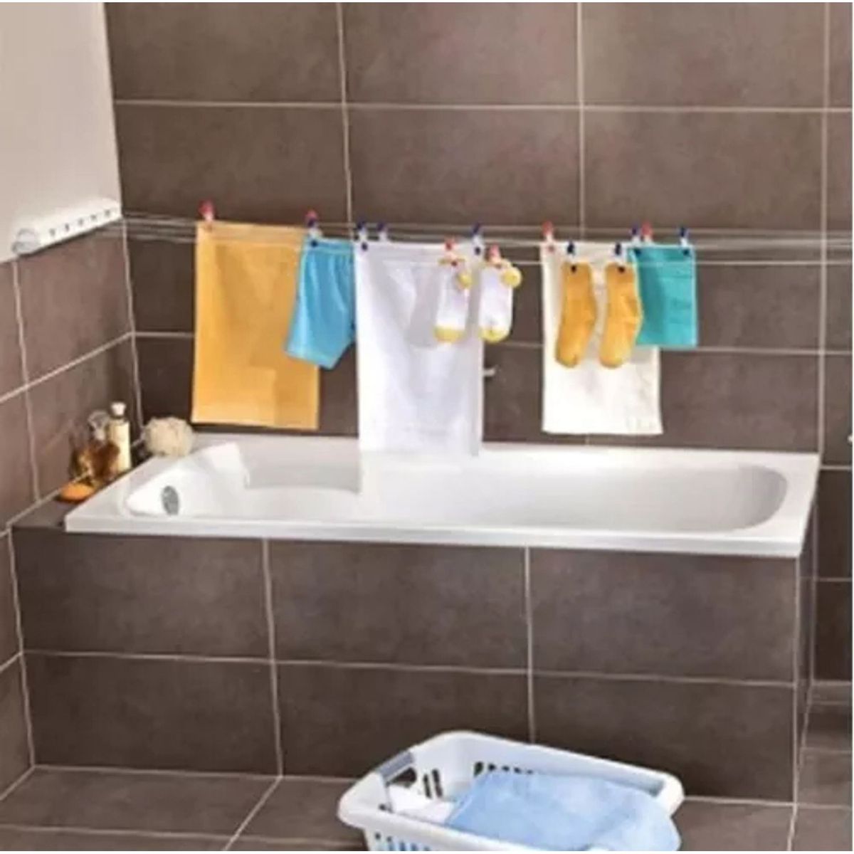 TIOZONEY - Tendedero Retractil Secador De Ropa Colgador Retractil Pared Color Blanco