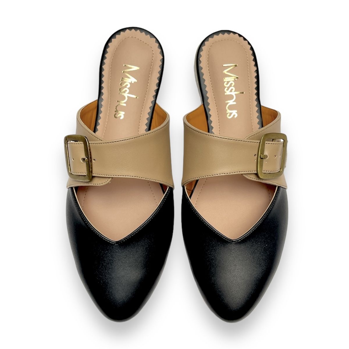 GENERICO - Zapatos mules Mujer Misshus Ana negro beige