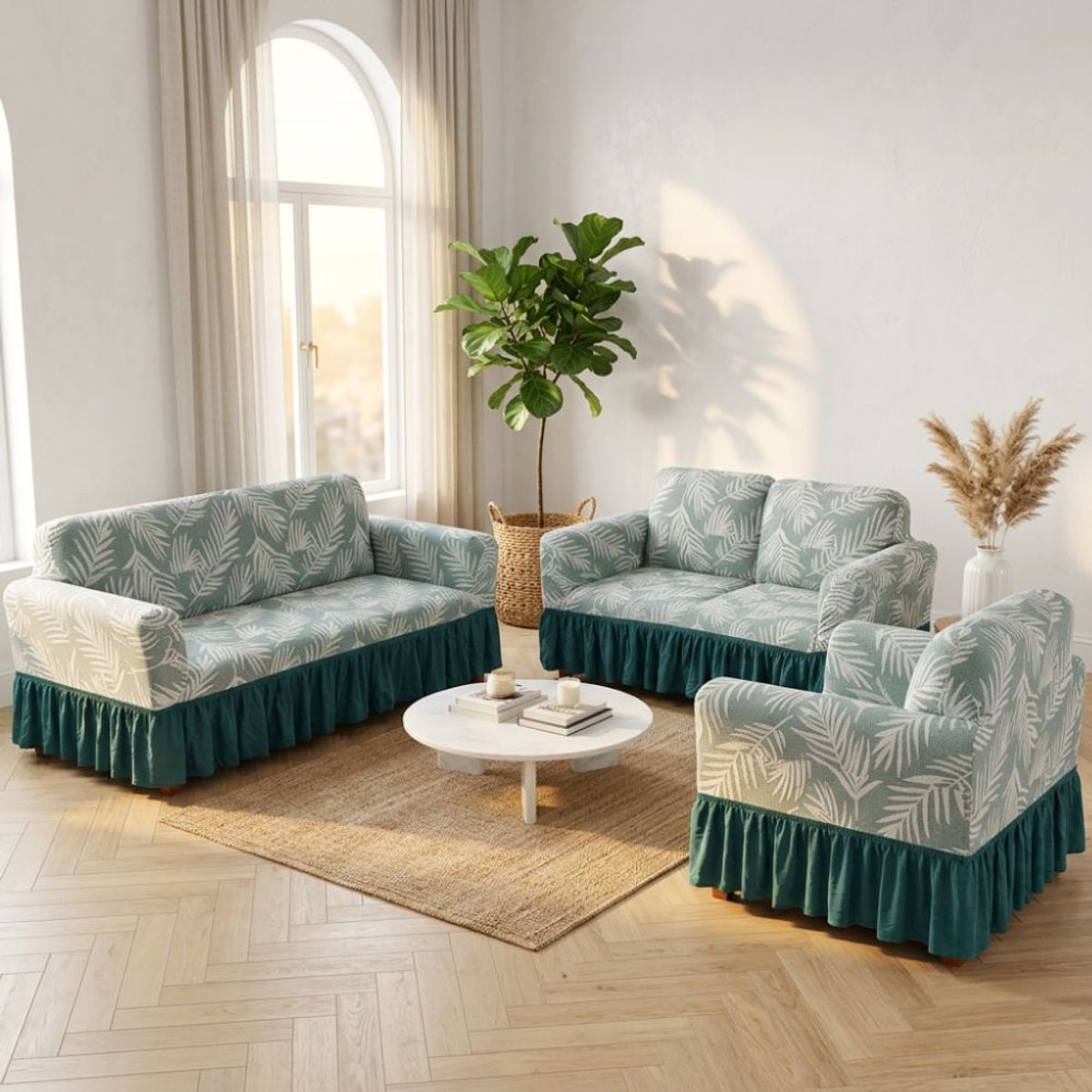 SALA FABULOSA - Funda de mueble 3-2-1 catiónico palma - Jade