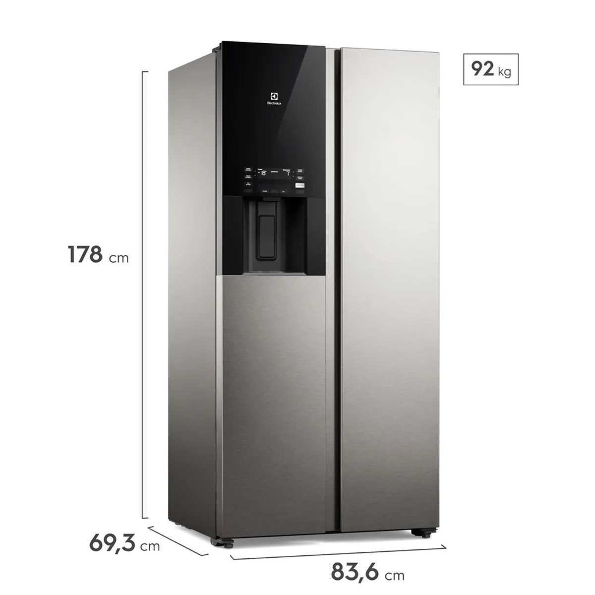 Refrigeradora Side by Side 481L AutoSense con Dispensador Silver Electrolux ERS48F2P4DS, marca Electrolux - Foto 2