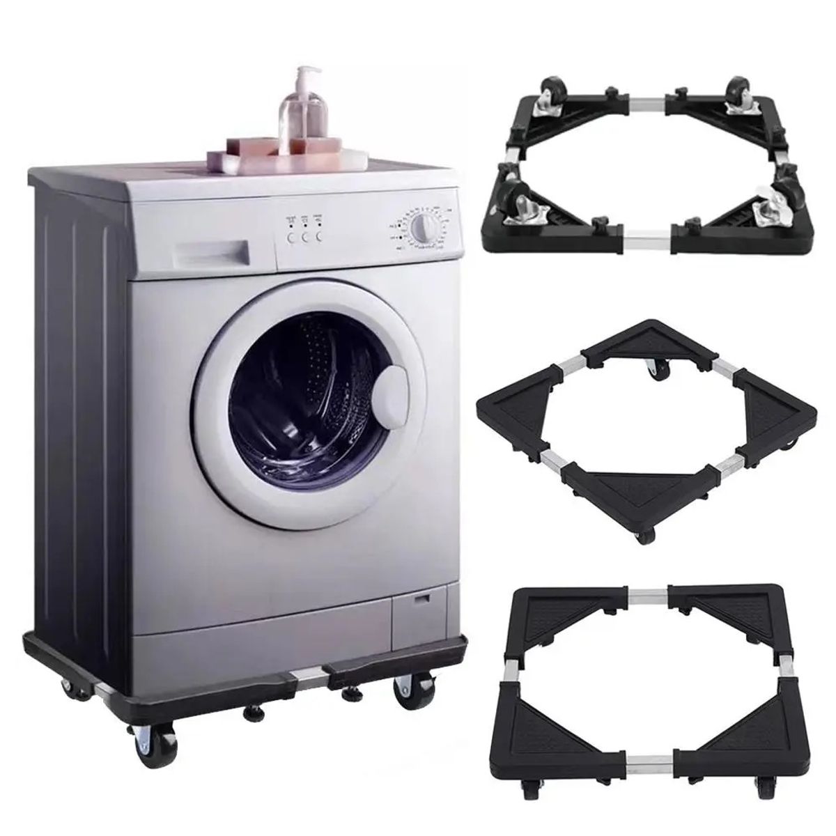 GENERICO - Base Móvil Ajustable para Lavadora y Refrigeradora Soporte Universal con Ruedas