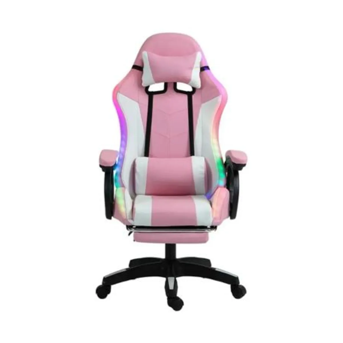 GENERICO - Silla Gamer Con Luz Rgb Reposapiés y Masajeador Lumbar Reclinable
