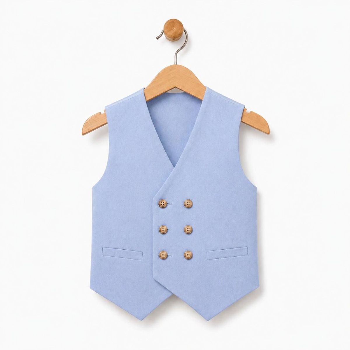 GENERICO - Conjunto Bautizo celeste Traje formal pantalón, chaleco y corbata