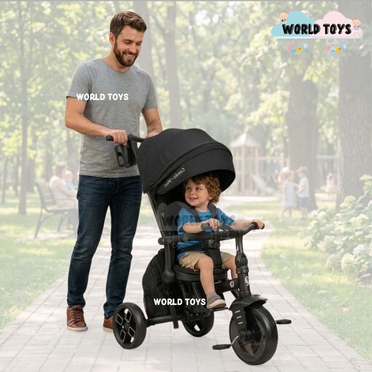 Baby - Triciclo Guiador «SHELY PLUS» para Niños con Mochila Back