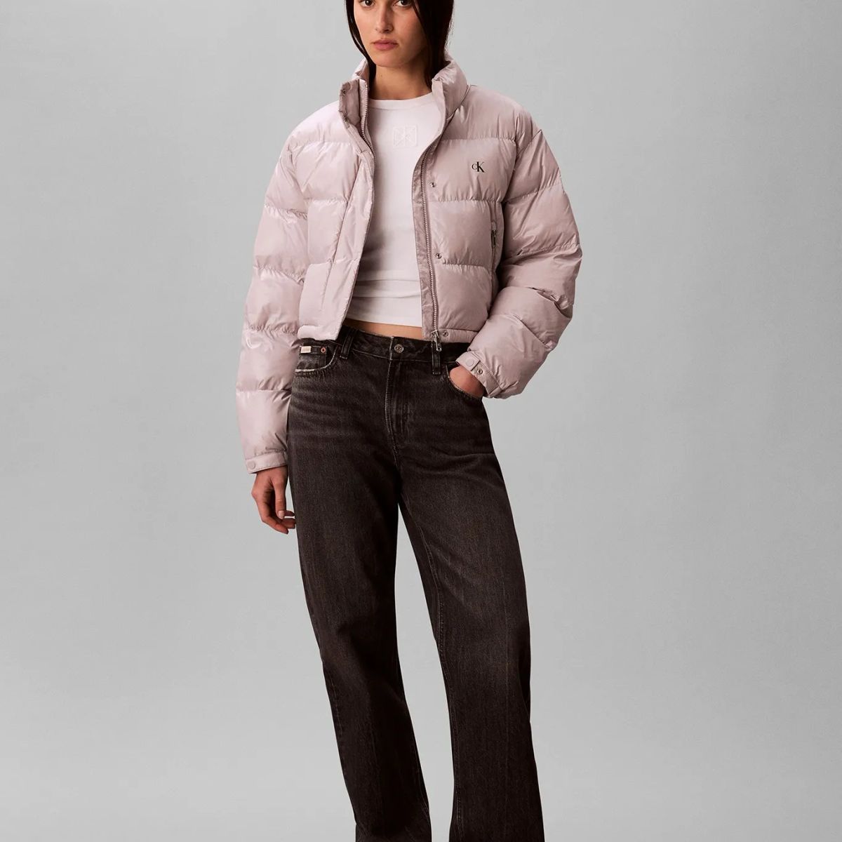 CALVIN KLEIN - CASACA SHINE CROP PUFFER JACKET CK