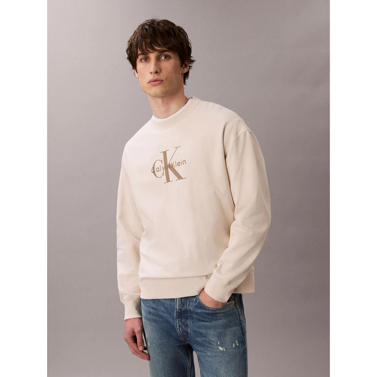 CALVIN KLEIN - SWEATSHIRT LS PREMIUM TERRY MONOLOGO CN S CK