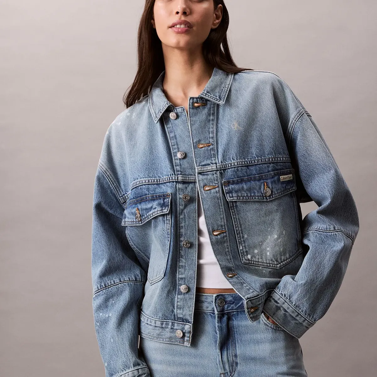 CALVIN KLEIN - CASACA DENIM JACKET RAINY BLUE