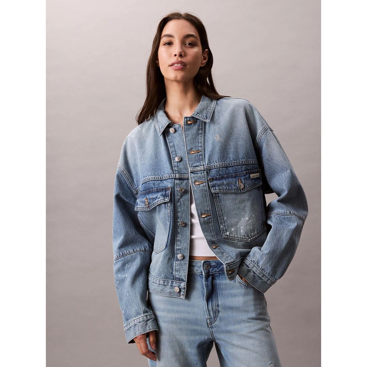 CALVIN KLEIN - CASACA DENIM JACKET RAINY BLUE
