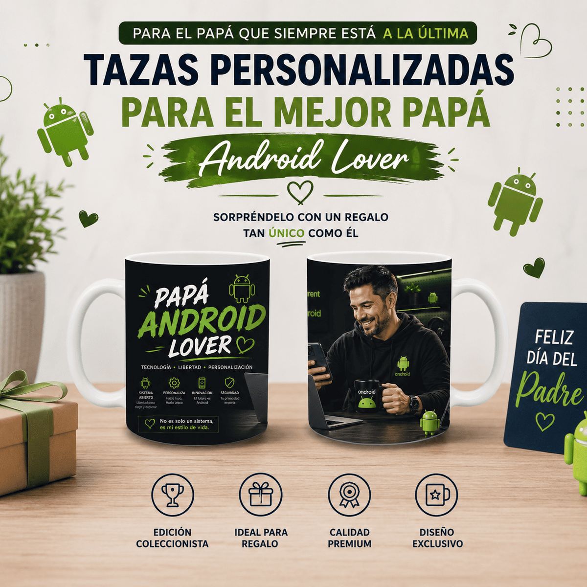 GENERICO - TAZA POR EL DIA DEL PADRE , REGALO PERSONALIZADO PARA HOMBRE