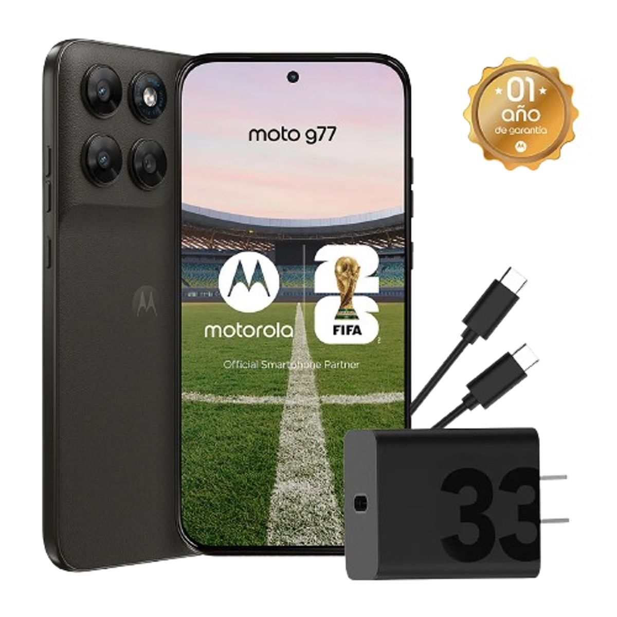 MOTOROLA - Celular Motorola G77 8GB + 256GB Negro