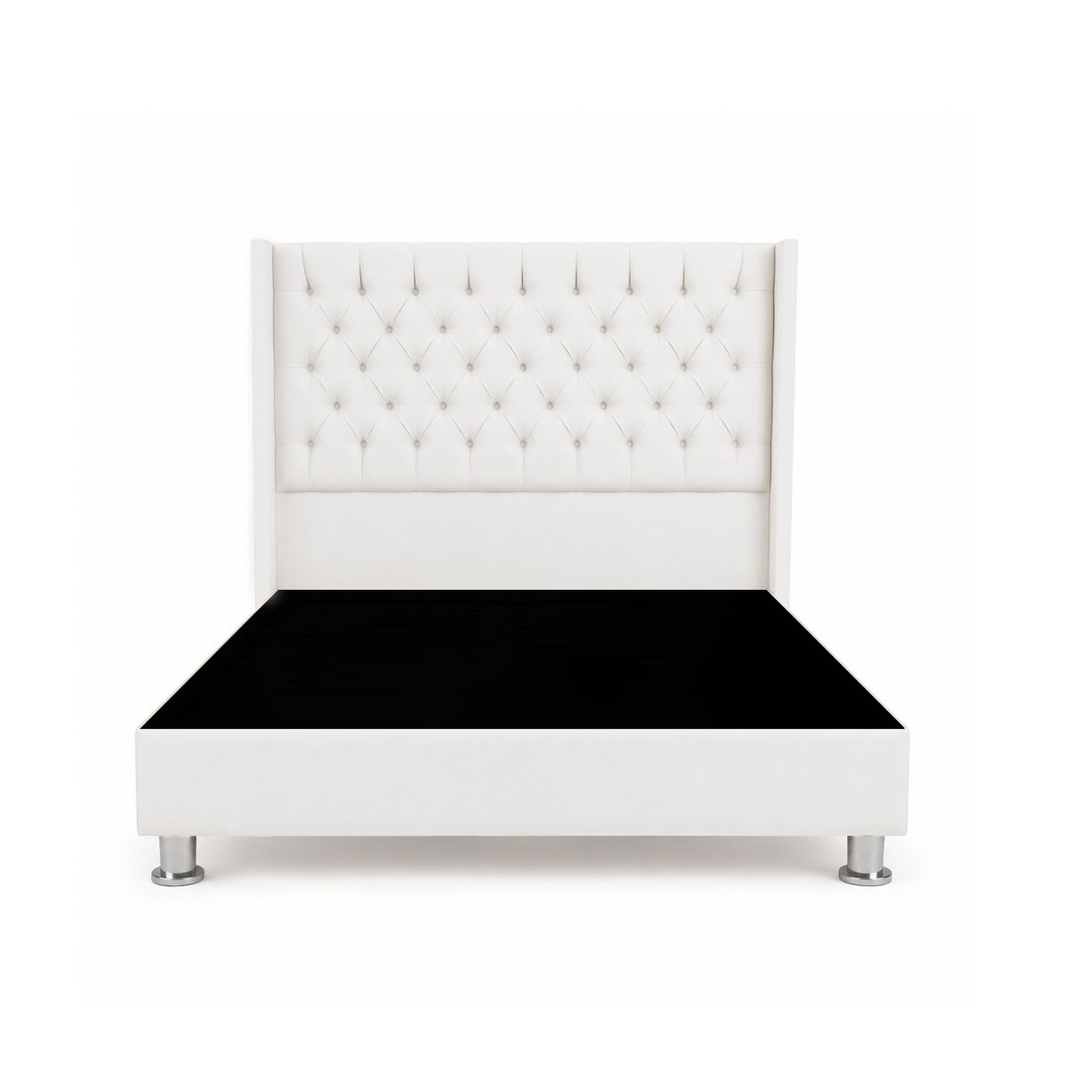MUEBLES MACRUMO - Cama tapizada Cora 2plz - Color Blanco Ivory
