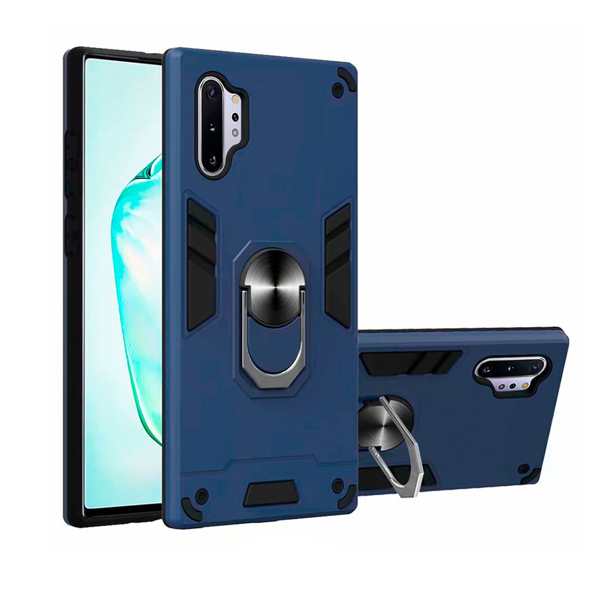 GENERICO - Funda Case para Huawei Y6 2019 Anillo Metálico Azul