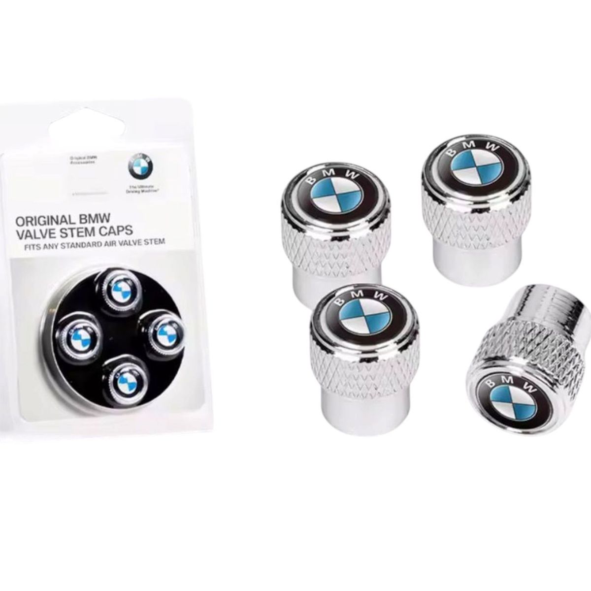 BMW - Tapas para válvula BMW Cromadas Original Style Set x4 para Llantas de Auto