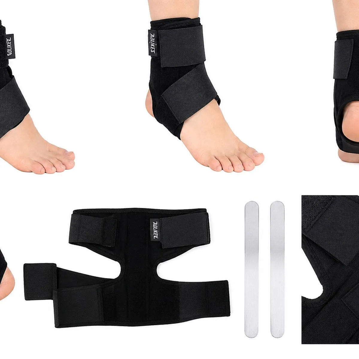 GENERICO - Tobillera con Férula de Aluminio Ajustable  Soporte para Tobillo Izquierdo y Derecho Talla S